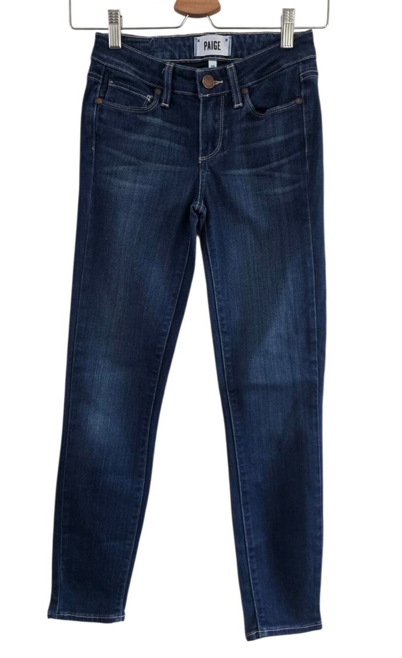 PAIGE Verdugo Crop Skinny Jeans Women's Size 24 Blue Stretch Made in USA